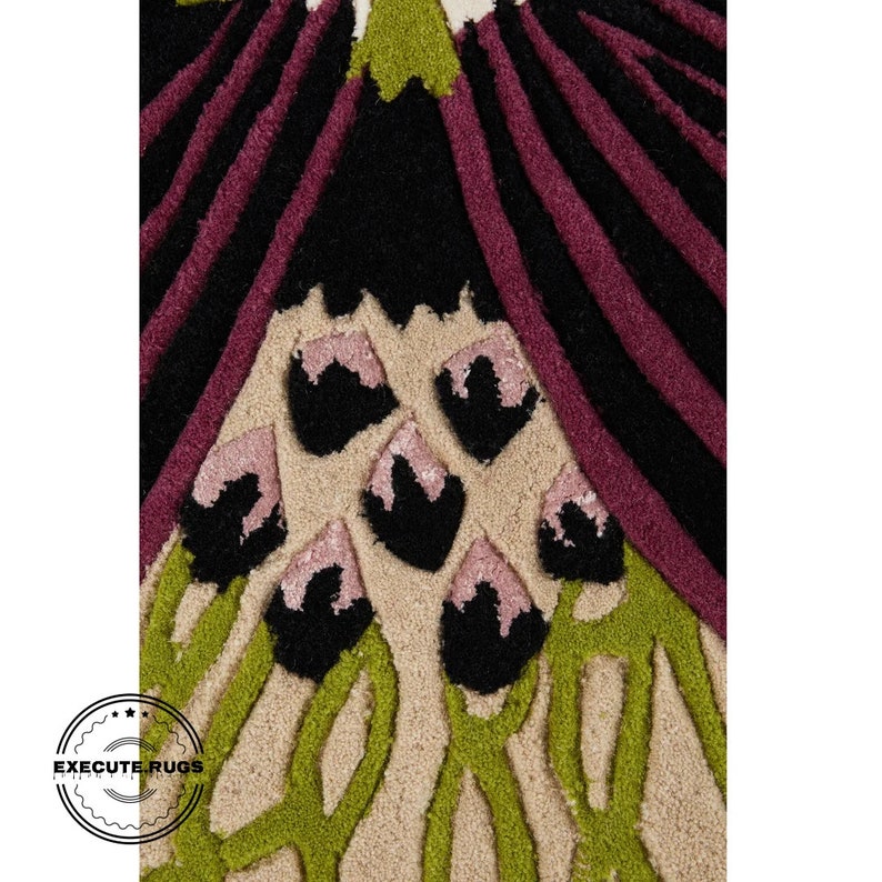 Buy Modern Abstract Round Shape Colorful Hand Tufted 100 New Zealand