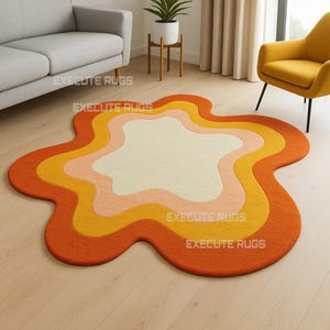 Hand Tufted Wool Area Rug: Colorful Round Design