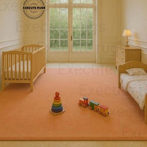 Hand Tufted Rug– Solid Pink Wool Area Rug For Bedroom Living Room Kids Room Kitchen Entryway Hotel 5x8 6x9 8x10 9x12 10x14 Custom Large Rugs