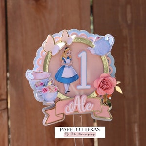 ALICE IN ONEDERLAND cake topper| Alice in wonderland party decor | cake topper for her| first birthday| Alice cake topper