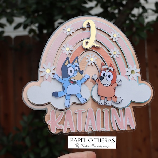 BLUEY CAKE TOPPER | bluey themed birthday for her | girls birthday party| girls cake topper