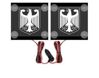 Deutsche Wappen LED-Scheiben: LKW-Dekor, 12 / 24V, 15 x 15 cm (2er-Set)