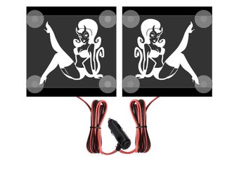 Eck LED Platte Frauen - 2x 15 x 15 cm - 12V, 24V LED lkw