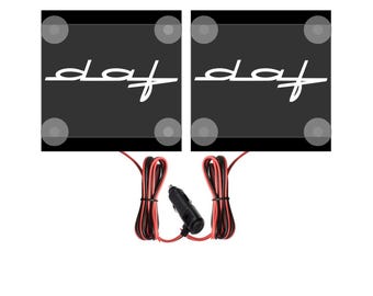 DAF LKW LED-Eckenschild: Graviertes Leuchtschild, 12 / 24V (2er-Set)