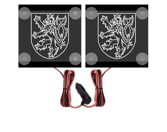 Tschechische Wappen LED-Eckplatte - LKW-Dekor (12V, 24V)