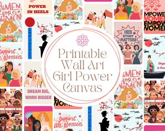 Conjunto de láminas decorativas para pared con mensajes de empoderamiento femenino (descarga digital)