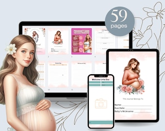 Diario de embarazo para mamás primerizas / Seguimiento de 40 semanas (Descarga PDF)