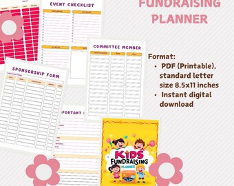 Planificador de recaudación de fondos para niños/Organizador imprimible (PDF)