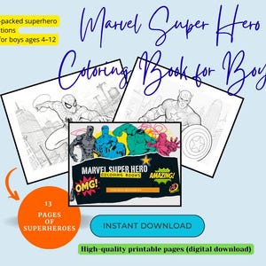 Druckbares Marvel Super Hero Adventures Malbuch | Jungen Geschenk und Kinderaktivität