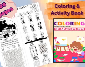 911 Sicherheit Aktivitäts- Und Malbuch | Kids Notfalllernen (PDF Pattern)