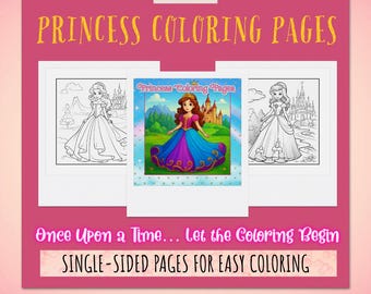 Libro para colorear de princesas / Cuentos de hadas para niñas de la realeza, de 4 a 12 años y adultas (PDF)