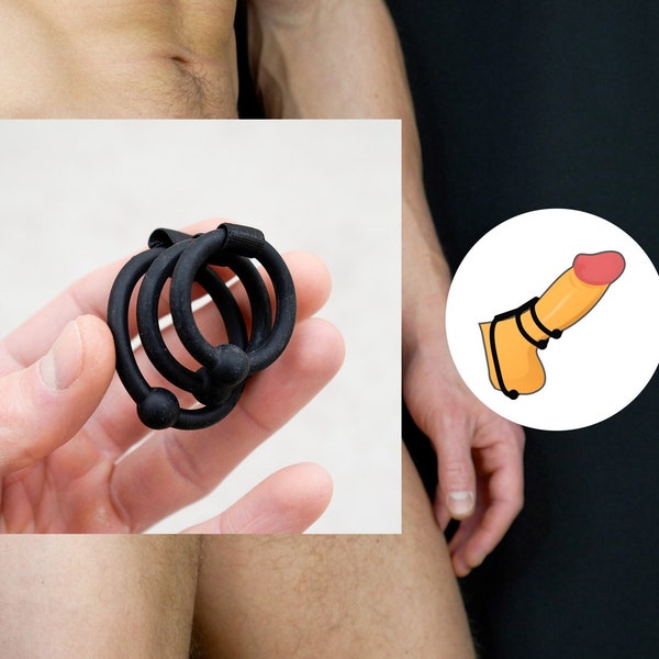 Super Powerful Erection Enhancer, Cockrings for Men, Silicone Cock Ring, Penis Enlargement, Glans Ring,  Cock Head Glans Ring, Cock Ring