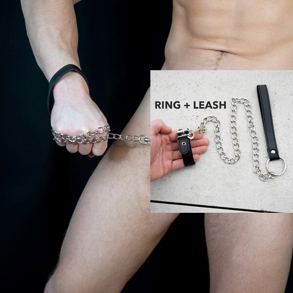 Cock Rink + Leash, Cockrings for Men, Erection Ring, Ball Stretcher, Glans Ring,  Cock Head Glans Ring, Cock Ring, Cock Harness