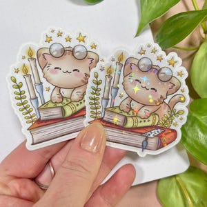 Katzen Aufkleber, Glitzer Glanz, Vinyl Kawaii Sticker, Baby Katzen, süße Katzen, Geschenk für Katzenliebhaber, Tierliebhaber, Bullet Journal