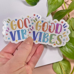 Glitterstickers Goede vibes, Motiverende spreuken, Zelfliefde, Laptopstickers, Bullet Journal, Planner, Plakboek, Bujo, Vinylstickers