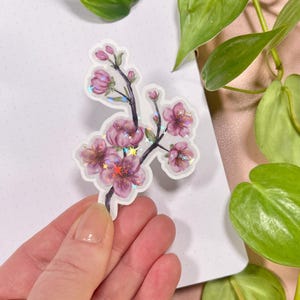 Glitzer Aufkleber Holo japanische Kirschblüte, Glitzer Sticker, Kirschblüten, Laptop Sticker, Bullet Journal, Planner, Scrapbook, Kalender