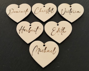 Wooden Hearts Decoration with Name for Wedding Celebrations Birthdays Gift