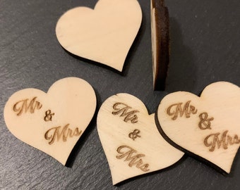 Wedding Decoration Mr & Mrs Heart Scatter Decoration ca 3 cm