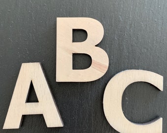 Wooden decorative letters from A-Z 2-30 cm for children's room doors for crafting wooden letters of different sizes