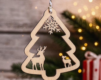 Wooden Christmas tree decoration set - 8 motifs to choose from / Christmas tree decorations made of wood / sustainable Christmas decoration