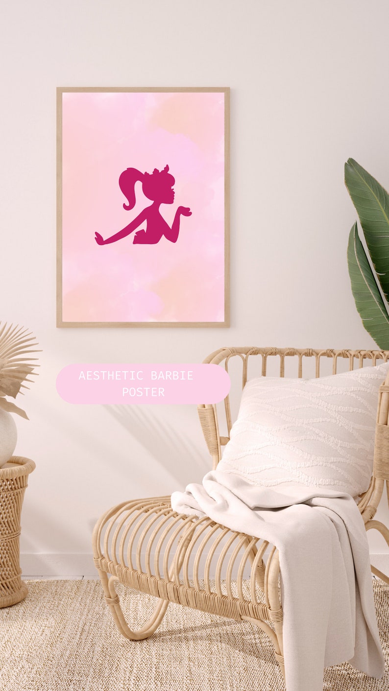 PINK Barbie Wall Art,cute Printable Wall Art,instant Download,youth