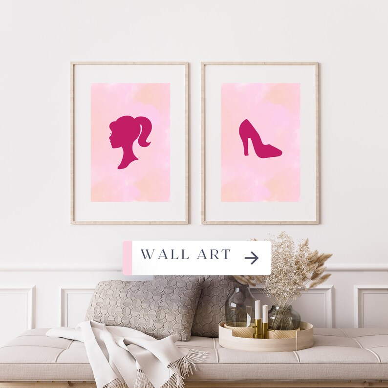 PINK Barbie Wall Art,cute Printable Wall Art,instant Download,youth Room,kids Room Decor - Etsy