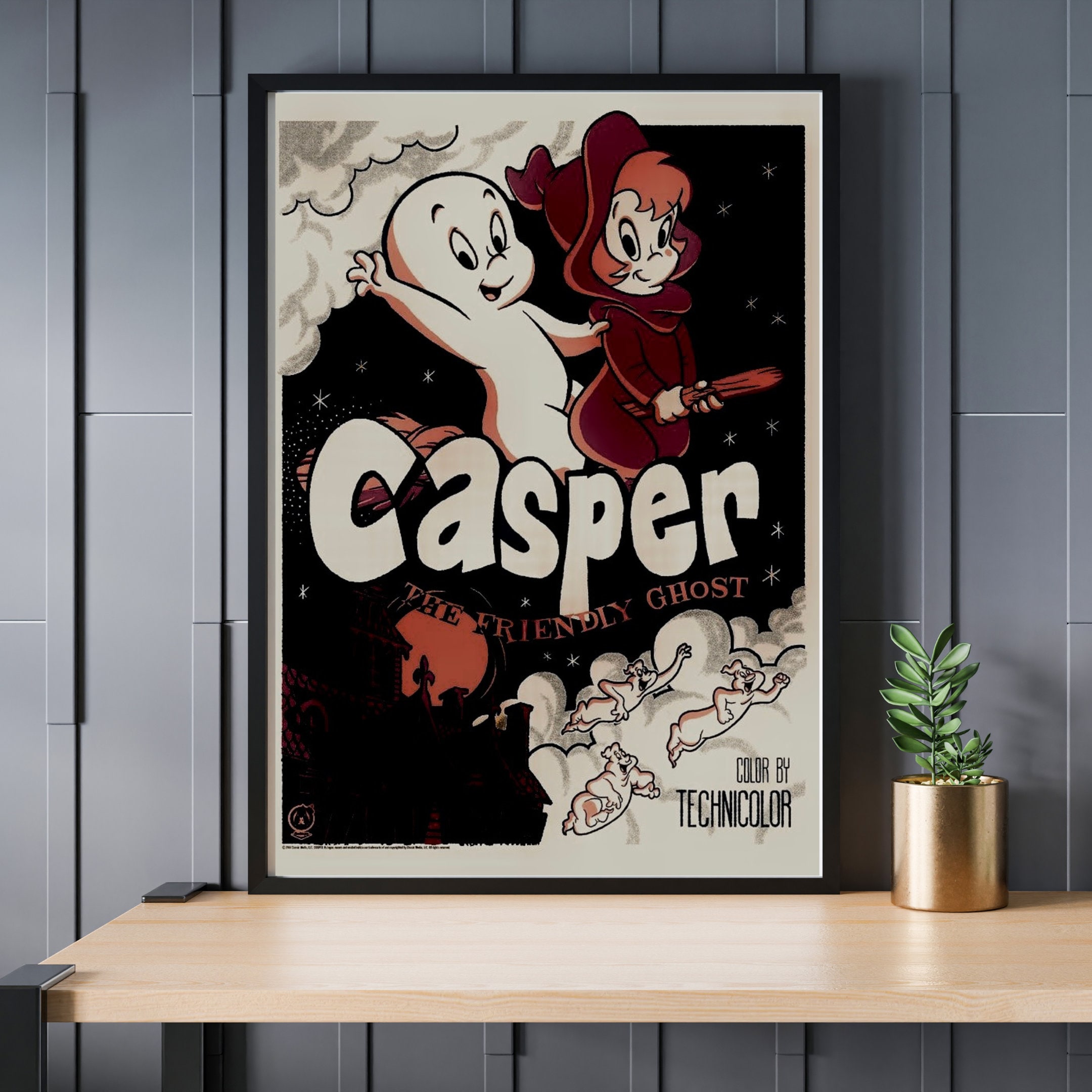 Casper : the Friendly Ghost Inspired Digital Art,printable Wall Art
