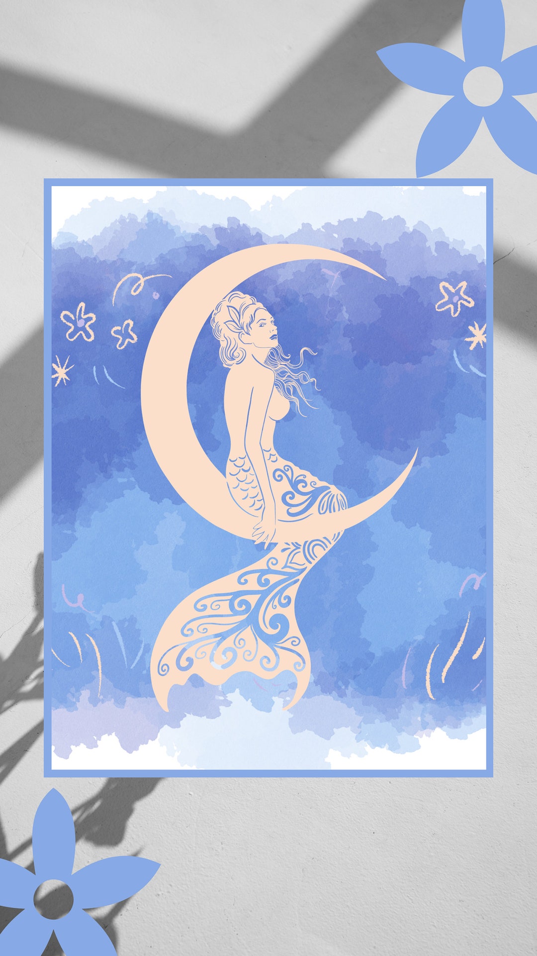Mermaid Printable Wall Art,downloadable Print,digital Download,artistic ...