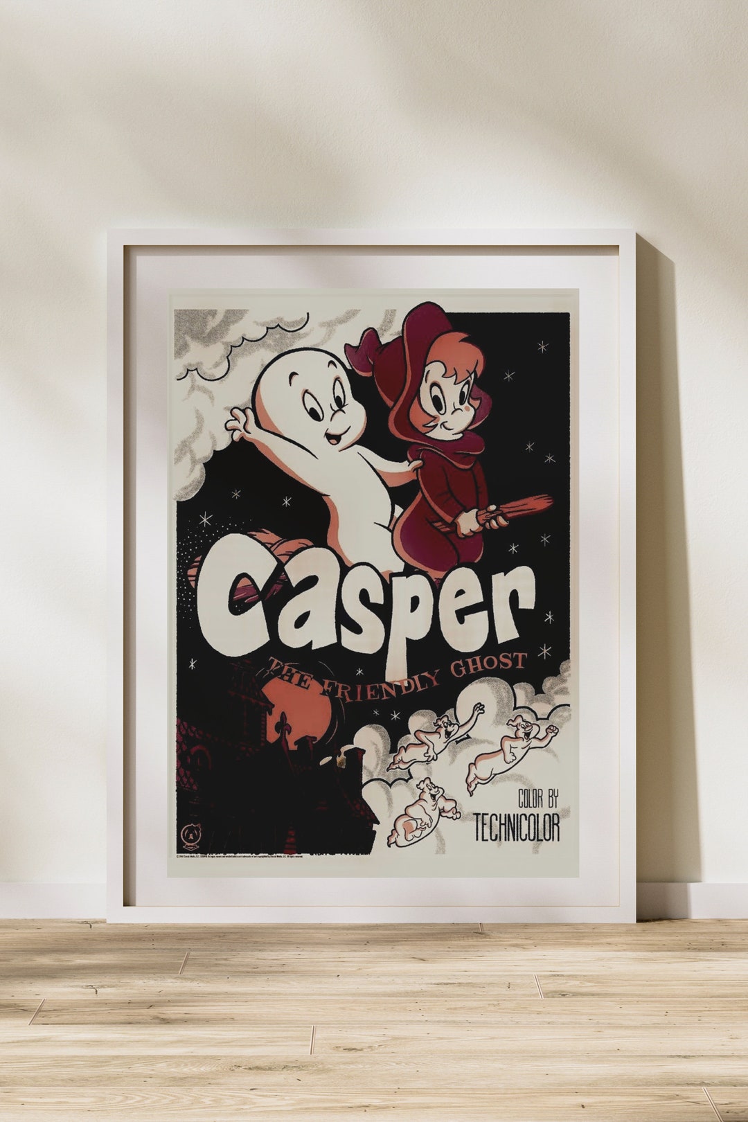 Casper : the Friendly Ghost Inspired Digital Art,printable Wall Art