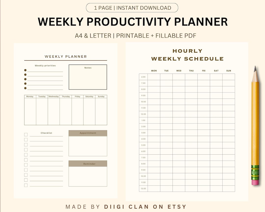 Weekly Planner 7 Habits Printable Weekly Planner PDF - Etsy