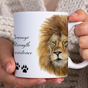 Lion mug, Lion lovers, Spirit animal, Ceramic mug, Nature gift, 11oz/15oz ceramic mug