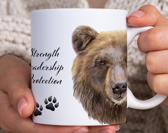 Bear mug, Spiritual gift, Spirit animal, Bear lovers, 11oz/15oz ceramic mug