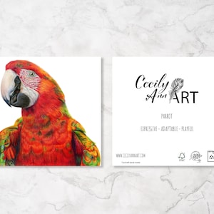 Bird birthday card, Parrot art, blank greeting cards, Parrot gifts, Parrot prints, Spiritual card