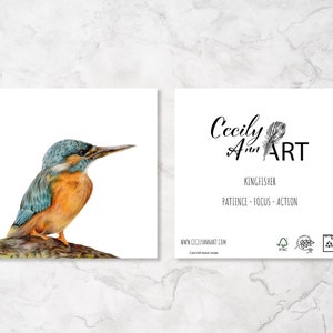 Bird birthday card, Kingfisher, blank greeting cards, Birds, Kingfisher gifts, Kingfisher prints, Spiritual card