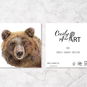 Bear birthday card, brown bear, blank greeting cards, Bear gifts, Bear prints, Spiritual card