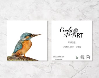 Bird birthday card, Kingfisher, blank greeting cards, Birds, Kingfisher gifts, Kingfisher prints, Spiritual card