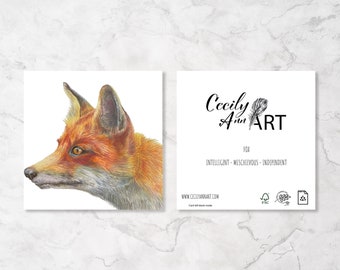 Fox birthday card, blank greeting cards, Fox art, Fox gifts, Spiritual card
