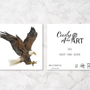 Eagle birthday card, Eagle art, blank greeting cards, Eagle gifts, bird prints, Spiritual card