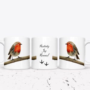 Robin mug, Bird lovers, Spirit animal, Bird mug, Nature gift, 11oz/15oz Ceramic mug