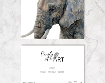 Elephant birthday card, Elephant gifts, blank greeting cards, Elephant prints, Spiritual card