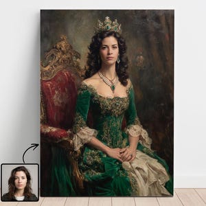 Custom royal queen Portrait from Photo, Renaissance Portrait, turn me royal, victorian portrait, napoleon, king and queen, make me royal