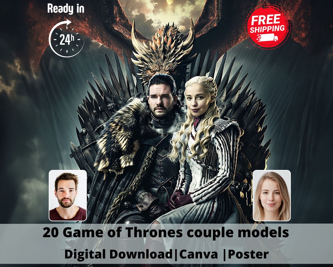 Game of Thrones Paar Porträt vom Foto , Game of Thrones Geschenke, Game of Thrones, Daenerys
