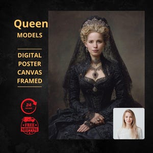 Custom royal queen Portrait from Photo, Renaissance Portrait, turn me royal, victorian portrait, napoleon, king and queen, make me royal