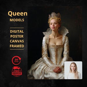 Custom royal queen Portrait from Photo, Renaissance Portrait, turn me royal, victorian portrait, napoleon, king and queen, make me royal