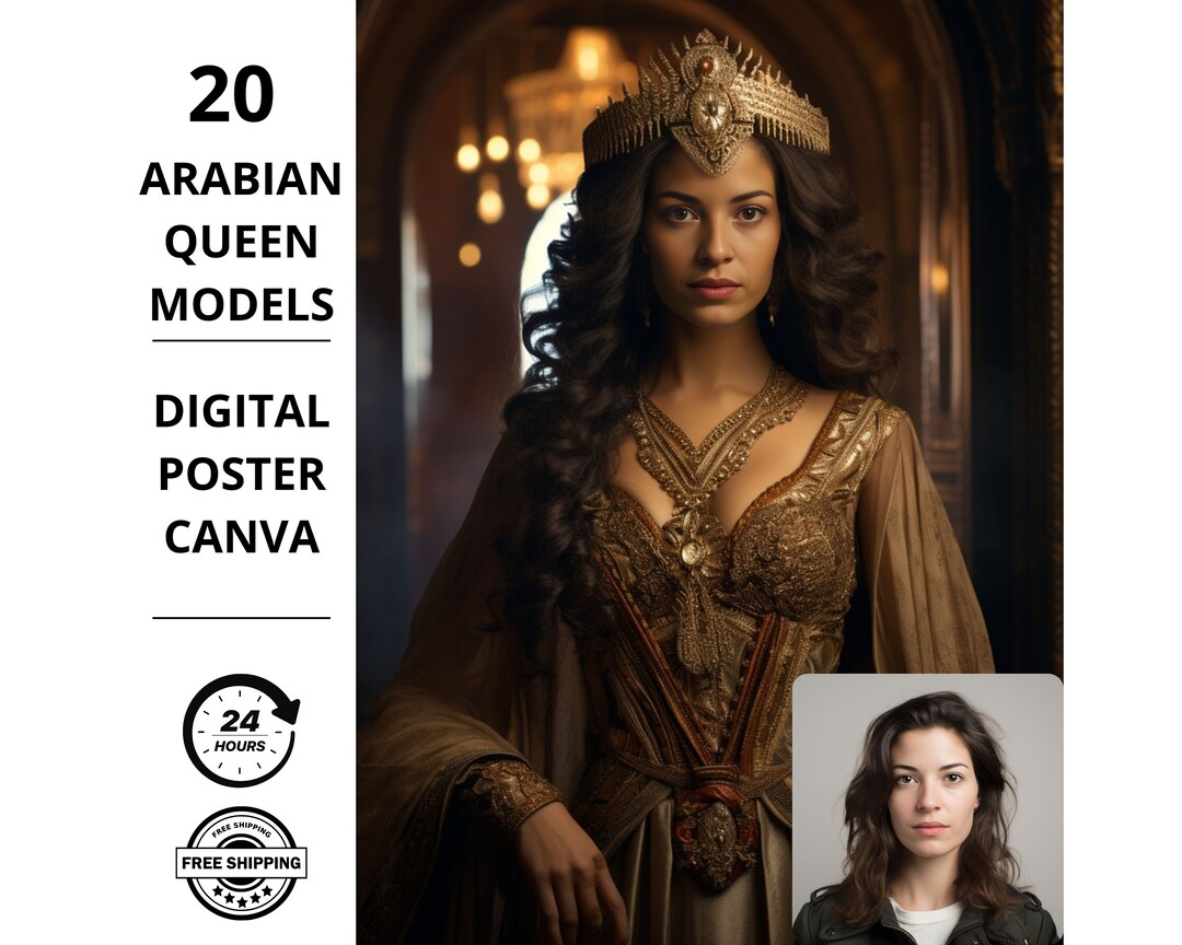 Custom Arabian Queen Portrait From Photo, Renaissance Portrait, Turn Me