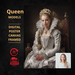 Custom royal queen Portrait from Photo, Renaissance Portrait, turn me royal, victorian portrait, napoleon, king and queen, make me royal