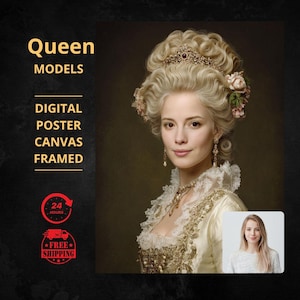 Custom royal queen Portrait from Photo, Renaissance Portrait, turn me royal, victorian portrait, napoleon, king and queen, make me royal