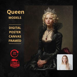 Custom royal queen Portrait from Photo, Renaissance Portrait, turn me royal, victorian portrait, napoleon, king and queen, make me royal