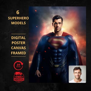 Custom Realistic Superhero Portrait, Personalized Portraits, Superhero Portrait from Photo, Custom Realistic Superhero, Face Swap
