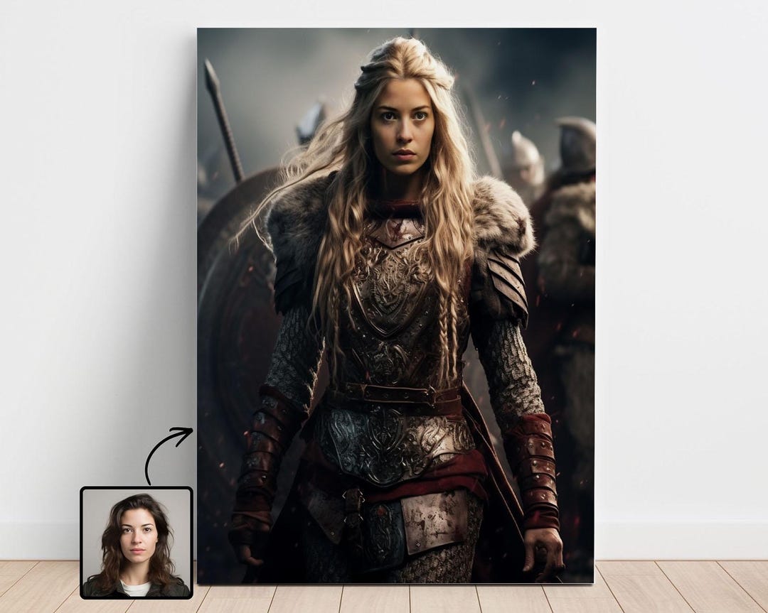 Custom Viking Woman From Photo ,viking Portrait, Viking Gifts, Ragnar ...